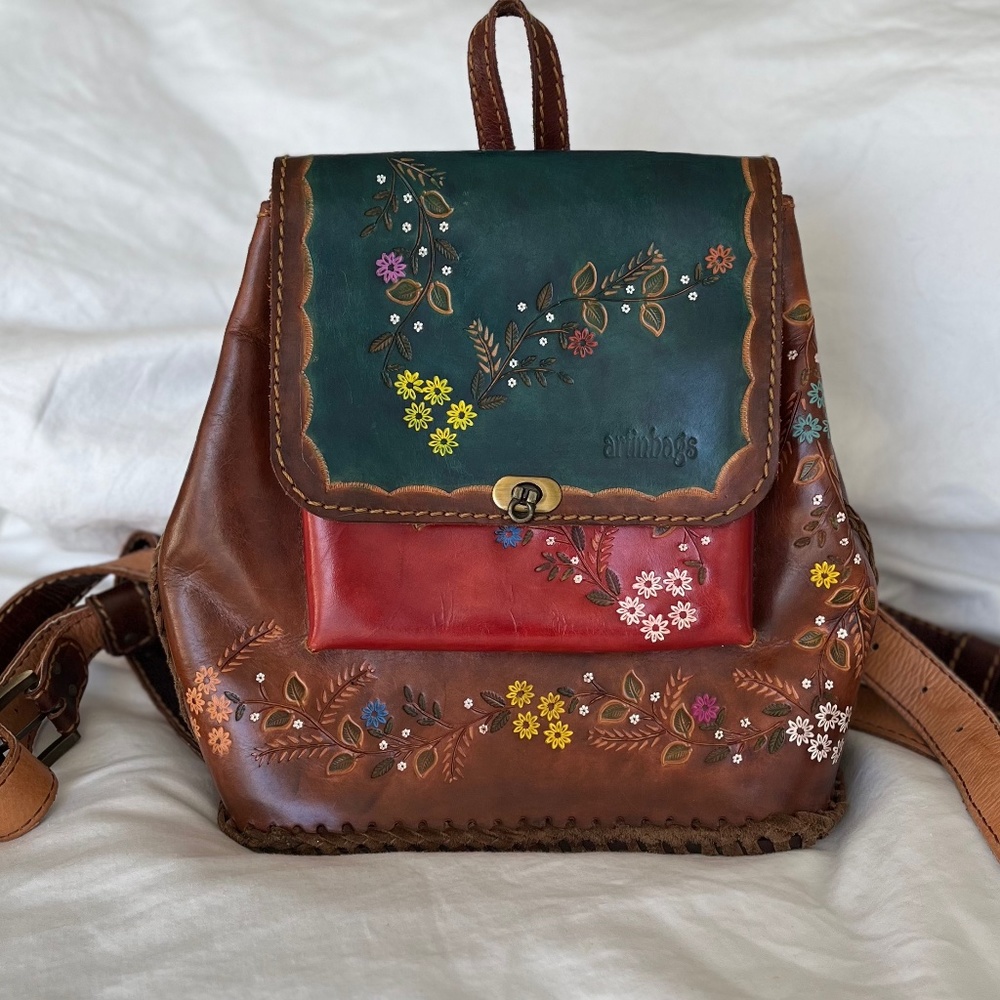 Leather backpack
